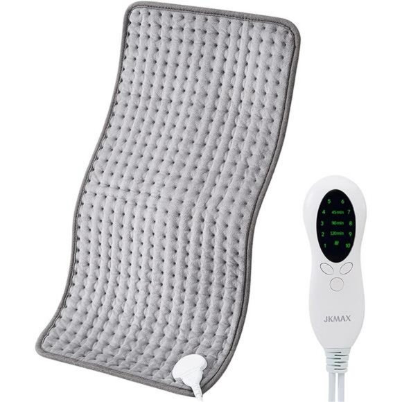 Heating Pad  Auto Shut-Off,10 Heat Settings, Grey with LED Controller,12" x 24" - Picture 1 of 6